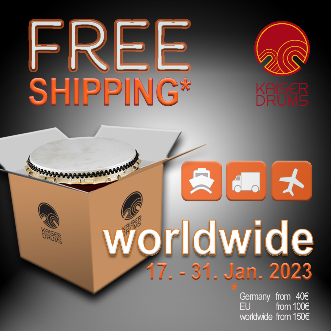 Gratis Versand  / FREE SHIPPING * at KAISER DRUMS from 17. - 31. January 2023
